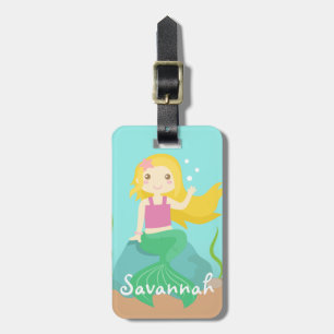 Cute Mermaid from the Ocean, For Girls Luggage Tag