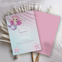 Cute Mermaid Girl Birthday Party