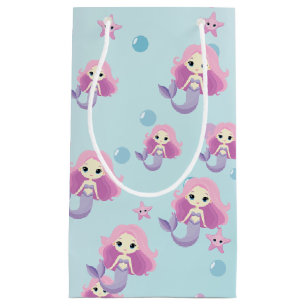 Cute Mermaid Girl Birthday Party Small Gift Bag