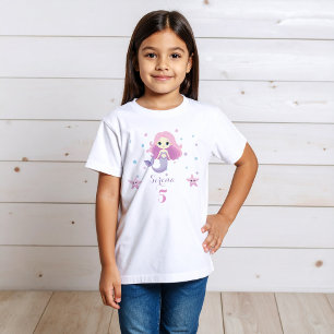 Cute Mermaid Girl Birthday Party T-Shirt