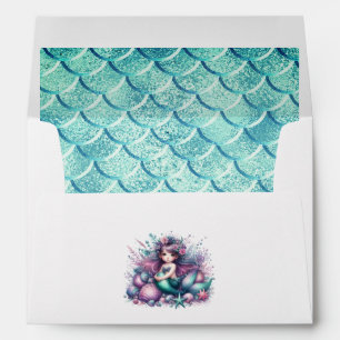 Cute Mermaid Girl Envelope