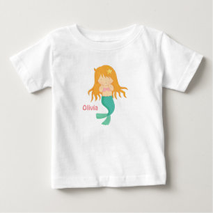 Cute Mermaid Girl For Baby Girls T-Shirt