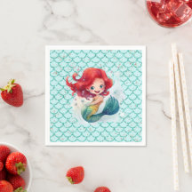 Cute Mermaid Glitter Under the Sea Birthday