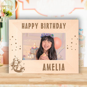 Cute Mermaid Happy Birthday Girl Photo Etched Frames