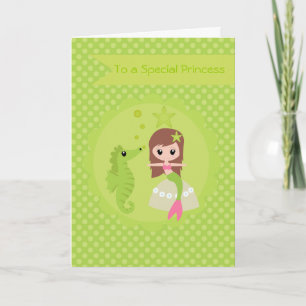 Cute Mermaid in Green Card
