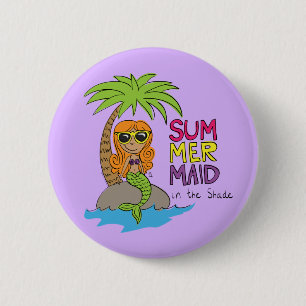 Cute Mermaid Kids Cartoon 6 Cm Round Badge