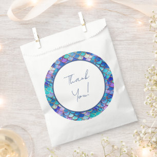 Cute Mermaid Little Girls Birthday Party Thank You Favour Bags