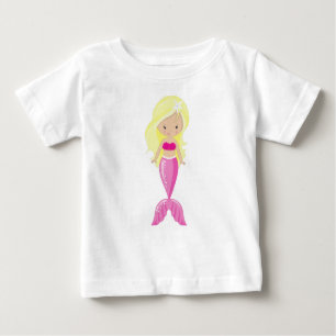 Cute Mermaid, Little Mermaid, Blonde Hair, Tail Baby T-Shirt
