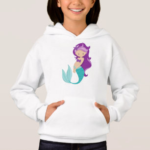 Cute Mermaid, Little Mermaid, Purple Hair, Star