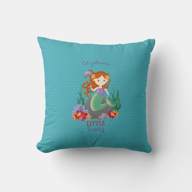 Cute Mermaid Little Sister Cushion (Front)
