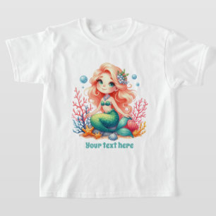 Cute mermaid lovers customisable girls kids  T-Shirt