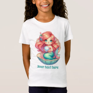 Cute mermaid lovers customisable girls kids T-Shirt