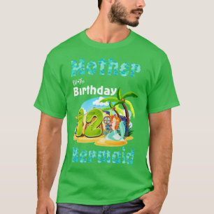 Cute Mermaid Mother Of The 12th Birthday T-Shirt