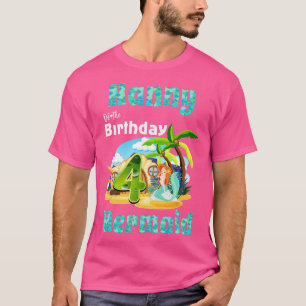 Cute Mermaid Nanny Of The 4th Birthday T-Shirt