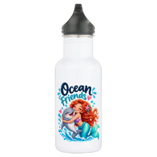 Cute Mermaid Ocean Friends Dolphin Coffee Mug 532 Ml Water Bottle