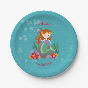 Cute Mermaid Paper Plate