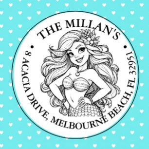 Cute Mermaid Party  theme Self-inking Stamp