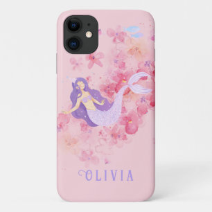Cute Mermaid Pastel Pink Under the sea for Girls Case-Mate iPhone Case