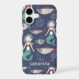 Cute Mermaid Pattern custom name phone cases
