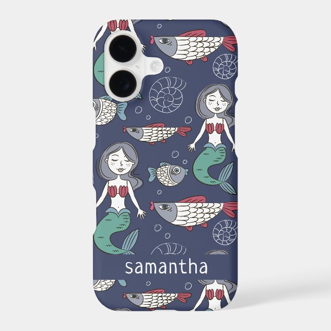 Cute Mermaid Pattern custom name phone cases (Back)