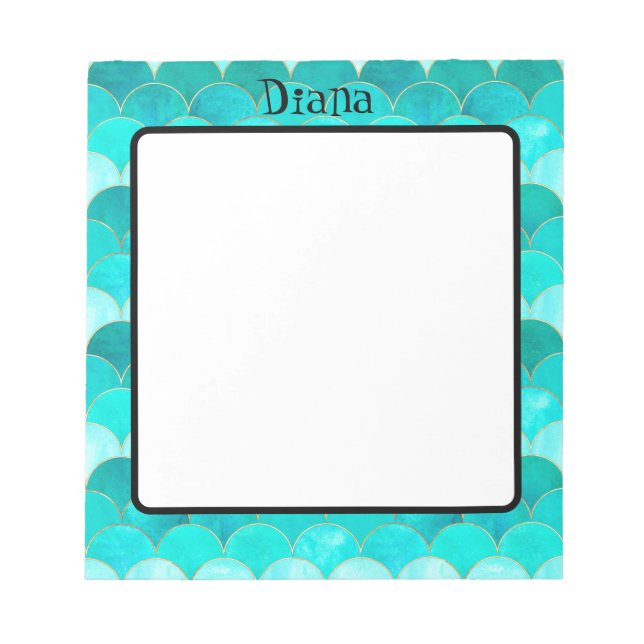 Cute Mermaid pattern Notepad (Front)