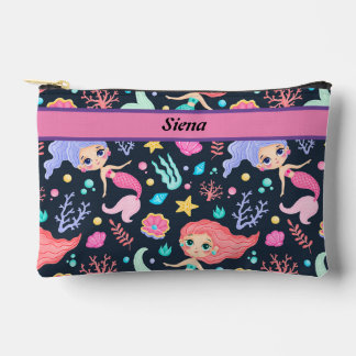 Cute Mermaid Pattern Pencil and Toiletry  Accessory Pouch