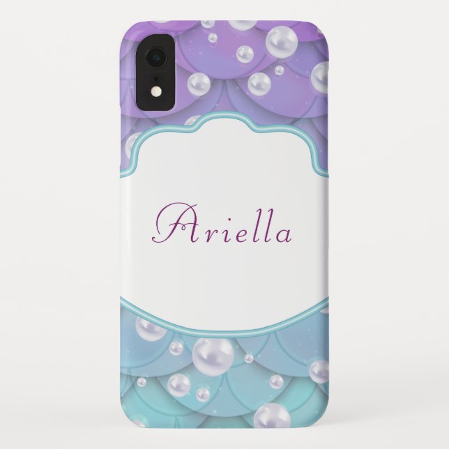 Cute Mermaid Personalised glitter Case-Mate iPhone Case (Back)