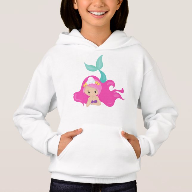 Cute Mermaid, Pink Hair, Little Mermaid, Starfish (Front)