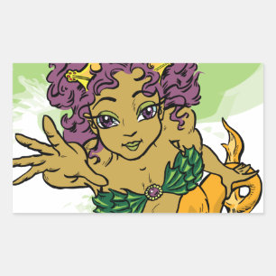 Cute Mermaid Rectangular Sticker