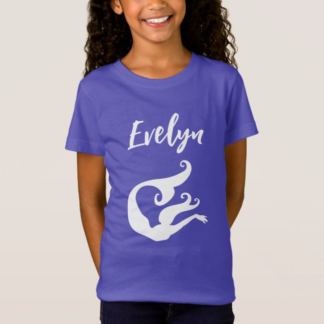 Cute mermaid silhouette kid's t shirt for girls (Front)