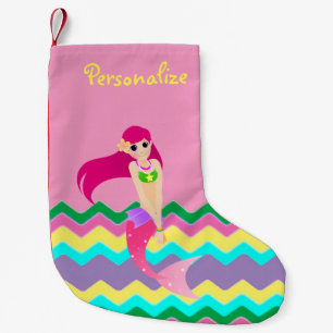 Cute Mermaid Small Christmas Stocking