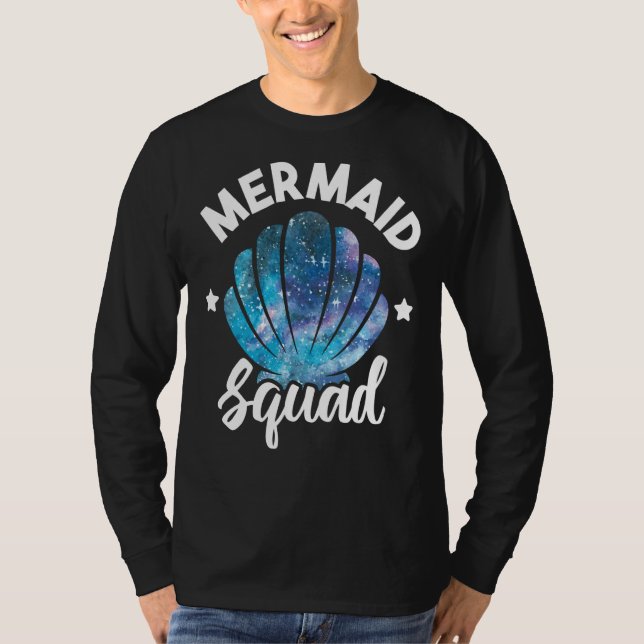 Cute Mermaid Squad Seashell Matching Mermaid Squad T-Shirt (Front)