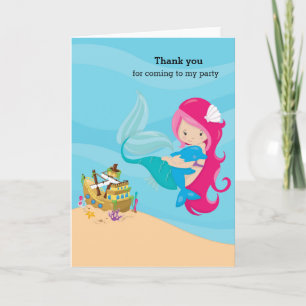 Cute Mermaid Thank You Card