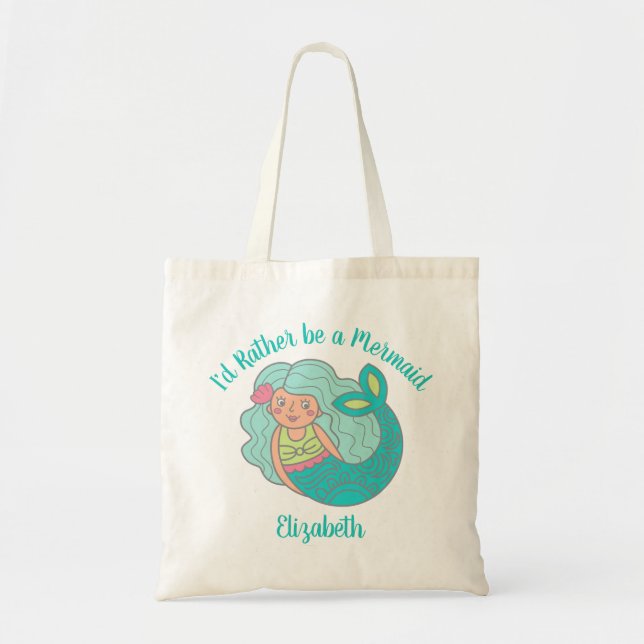 Cute Mermaid Tote Bag (Front)