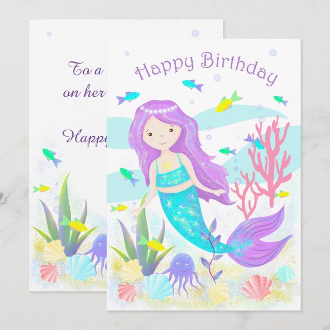 Cute Mermaid Under the Sea Neon (Front/Back)
