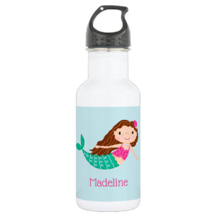 Cute Mermaid Whimsical Blue Personalised 532 Ml Water Bottle