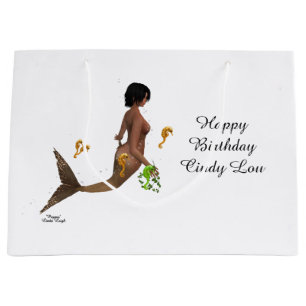 Cute Mermaid With Seahorses Gift Bag