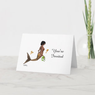 Cute Mermaid With Seahorses Greeting Card