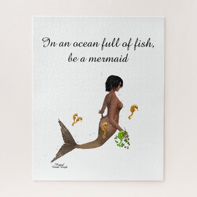 Cute Mermaid With Seahorses Jigsaw Puzzle (Vertical)