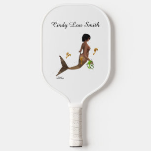 Cute Mermaid With Seahorses Pickleball Paddle