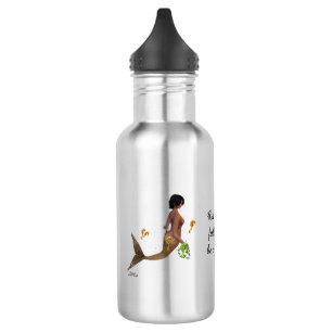 Cute Mermaid With Seahorses Water Bottle