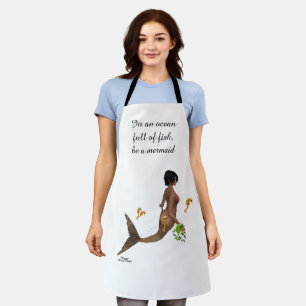 Cute Mermaid With Seahorses Women's Apron
