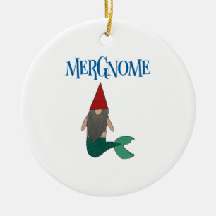 Cute Merman Gnome Ceramic Tree Decoration
