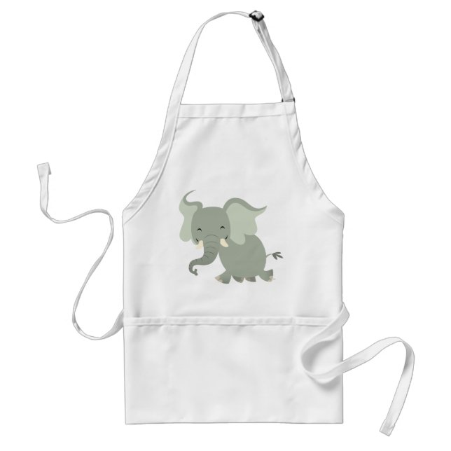Cute Merry Cartoon Elephant Apron (Front)