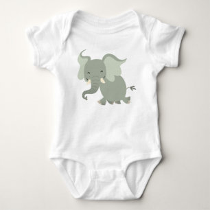 Cute Merry Cartoon Elephant Baby Apparel Bodysuit