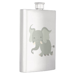 Cute Merry Cartoon Elephant Classic Flask