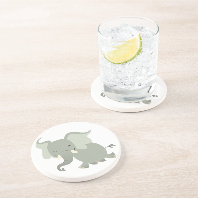 Cute Merry Cartoon Elephant Coaster (Side)