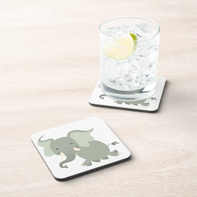 Cute Merry Cartoon Elephant Coasters Set (Right Side)