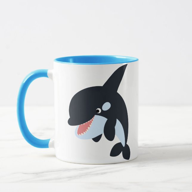 Cute Merry Cartoon Killer Whale Mug (Left)