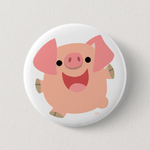 Cute Merry Cartoon Pig Button Badge